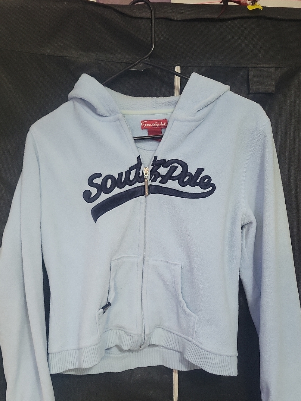 South Pole Light Blue Hooded Fleece Zip-Up Jacket